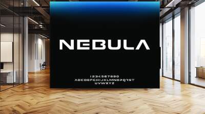 Nebula, an abstract sporty technology alphabet font. digital space typography vector illustration design	 Wall mural