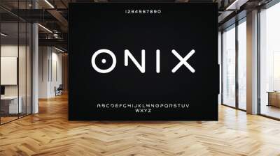 Onix, Bold modern minimalist alphabet. futuristic sans serif font. vector design Wall mural