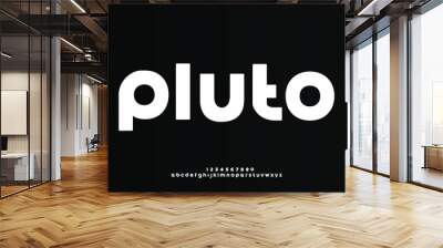 Pluto, a modern minimalist clean alphabet font. lowercase bold typography vector illustration design Wall mural