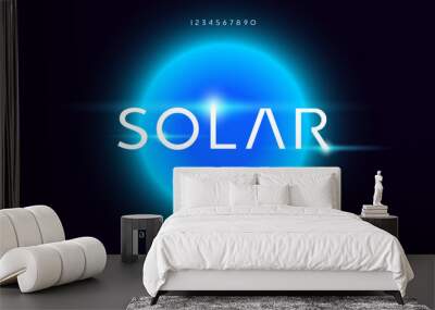 Solar, an abstract technology science fiction alphabet font. digital space typography vector illustration design Wall mural