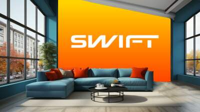 Swift, a bold modern sporty typography alphabet font. vector illustration design Wall mural