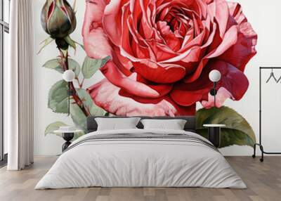 watercolor  rose clipart, generative ai Wall mural