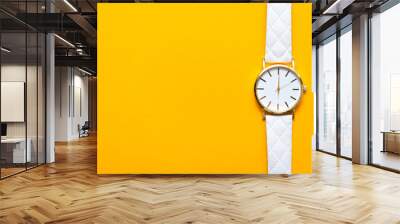 Watch on the orange background.  Wall mural