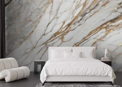 An immersive close-up of marble, showcasing its smooth surface and intricate veining ULTRA HD 8K Wall mural