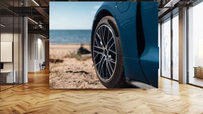 Front wheel of sport car Wall mural