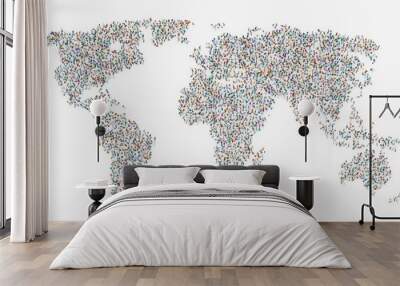 People forming a world map Wall mural