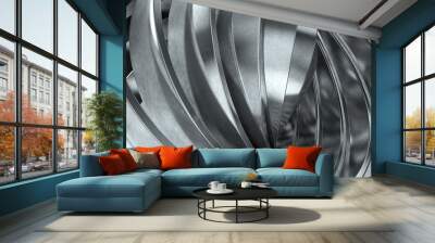 Shiny metal rings Wall mural