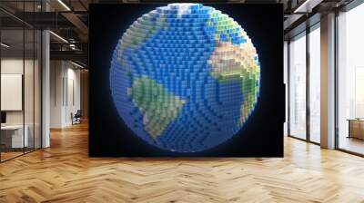 Voxel Earth Wall mural