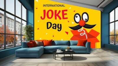 international joke day vector background or graphic banner Wall mural