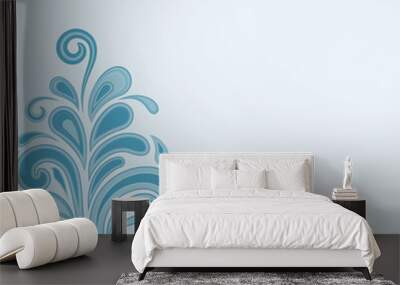 abstract blue vintage floral background Wall mural