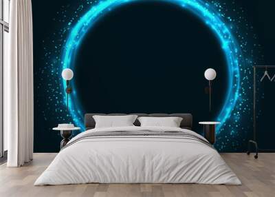 Abstract glowing circle vector background. Light round frame wit Wall mural