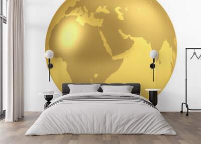 Gold globe side view Wall mural