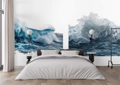 Collection of PNG. An Ocean Wave Isolated on A Transparent Background. Wall mural