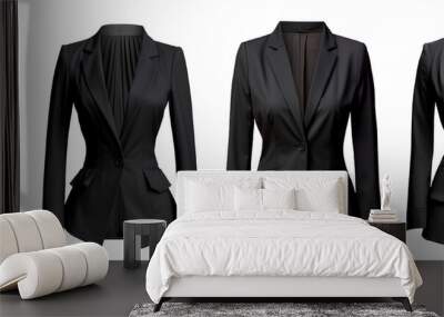 Collection of PNG. Woman business suit mock up black isolated on a transparent background. Wall mural