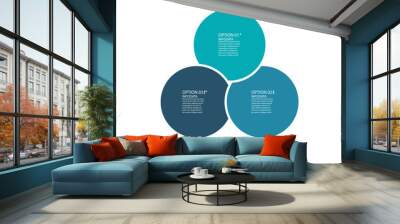 Vector abstract element infographics 3 option. Design for business or finance template layout, brochure, workflow, information or presentation and other. Infographis timeline path. Abstract 3D vector. Wall mural