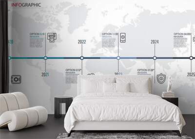 Vector abstract element infographics timeline 6 step. Design for business, finance layout, workflow, timeline, information, presentation and other. Abstract infographics 3D vector bundle. Wall mural