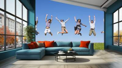 Group jumping Wall mural