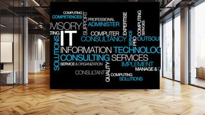 information technology consulting it computer tag cloud Wall mural