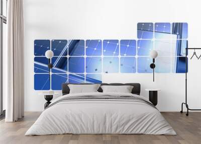 Mosaic squares 3D photovoltaic energy white background Wall mural