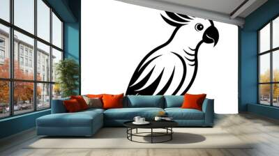 cockatoo silhouette vector art illustration Wall mural