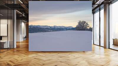 Sunset in the german alps in winter Wall mural