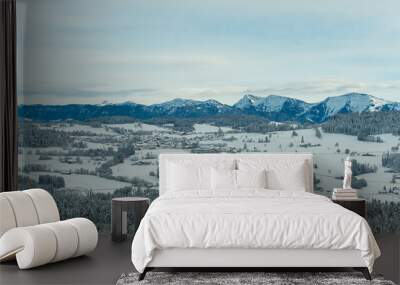 View of the German Alps in winter Wall mural