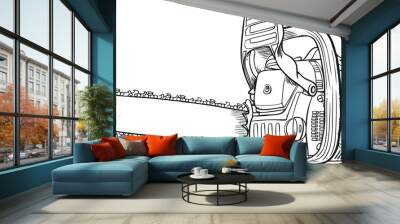 Vector chainsaw - petrol chain saw Wall mural