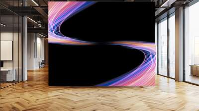 Abstract background of long explosure tale light on black ,Technology backgroud Wall mural