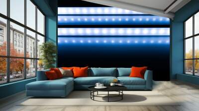 colour of led rigid strip lighht : two of led light line on blue Wall mural