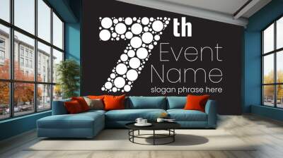 annual event or summit title starting with a number of order made with random circles - 7th Wall mural