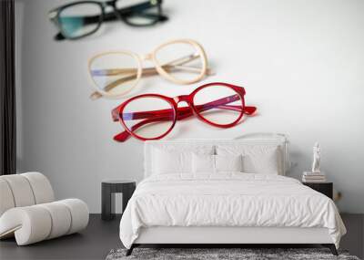 glasses in white background Wall mural