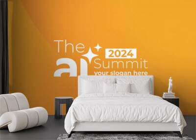 logotype abstract graphic EPS vector design of annual event summit and title made for Technology and AI theme - annual convention for Artificial Intelligence Wall mural