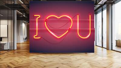 i love you neon2-01 Wall mural