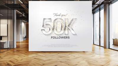 Followers design for the celebration of 50k followers. elegant silver design. Wall mural