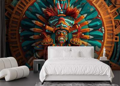 Aztec God of Sun and War: Huitzilopochtli Wall mural