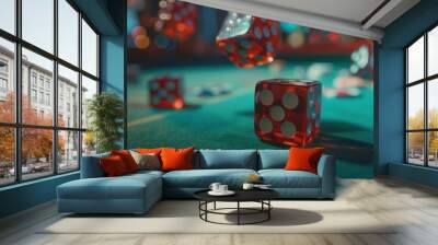 Casino Tabletop Dice Roll Wall mural