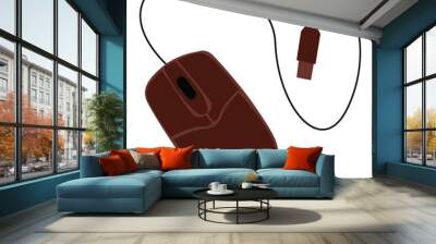 Computer mouse, illustration, vector on white background. Wall mural