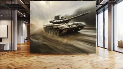 Dynamic Military Might in Motion Wall mural