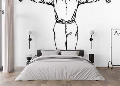 Exercise vintage illustration. Wall mural