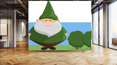 Green dwarf, illustration, vector on a white background. Wall mural