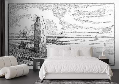 Menhir, vintage engraving Wall mural