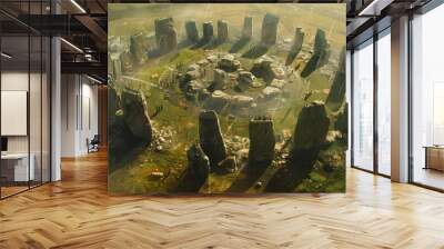 Stonehenge's Genesis: Unveiling the Dawn of a Monument Wall mural