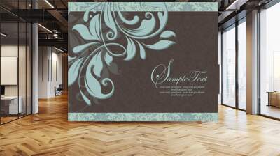 Vintage invitation card with ornate elegant abstract floral desi Wall mural