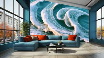 Close up shot of beautiful ocean waves Wall mural