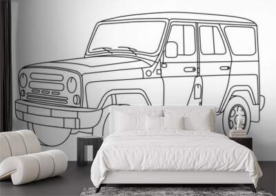 coloring pages for kids cars Wall mural