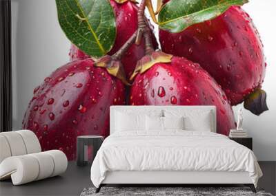 Detailed cutout of a A fresh ackee fruit isolated  Wall mural