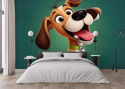 cute dog adorable cartoon style 3d realistic cartoons 3d render 3d illustration Wall mural