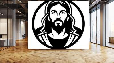 Divine Grace Lord Jesus Christ Logo Icon Design Wall mural