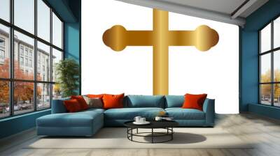 Vector illustration of Gold Cross Wall mural