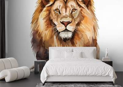 Watercolor vector of a lion, isolated on a white background, design art, drawing clipart, Illustration painting, Graphic logo, lion vector  Wall mural